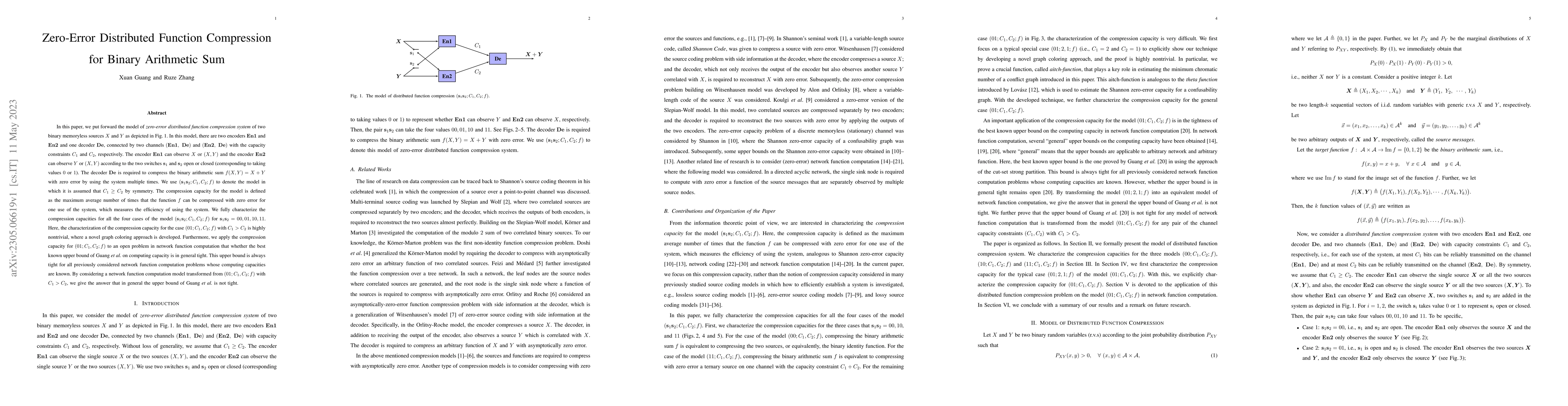 Thumbnail for Zero-Error Distributed Function Compression for Binary Arithmetic Sum