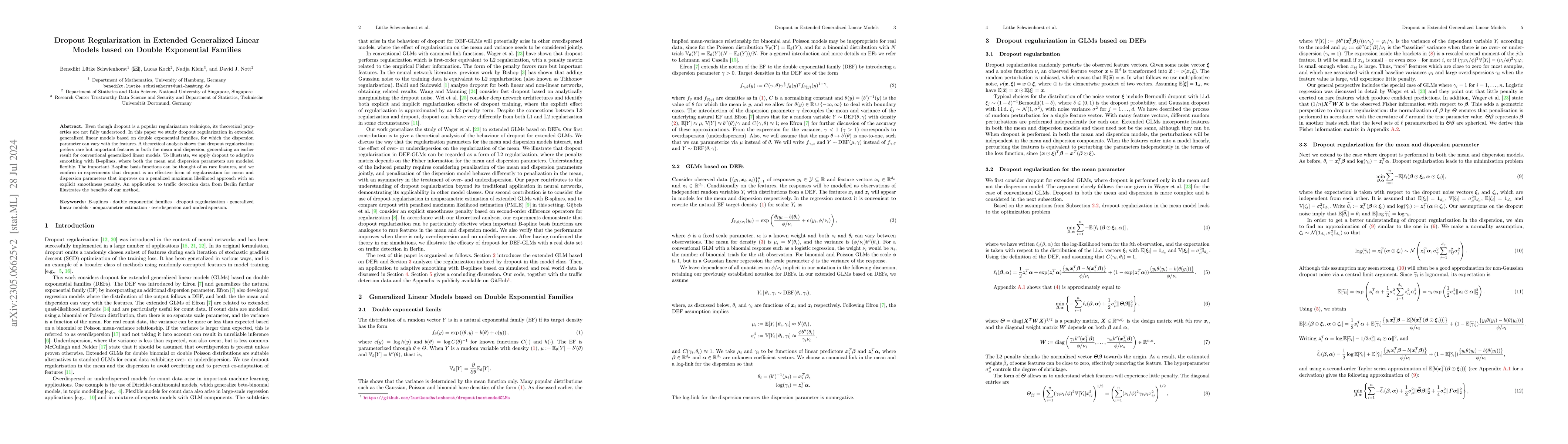 Thumbnail for Dropout Regularization in Extended Generalized Linear Models based on
  Double Exponential Families