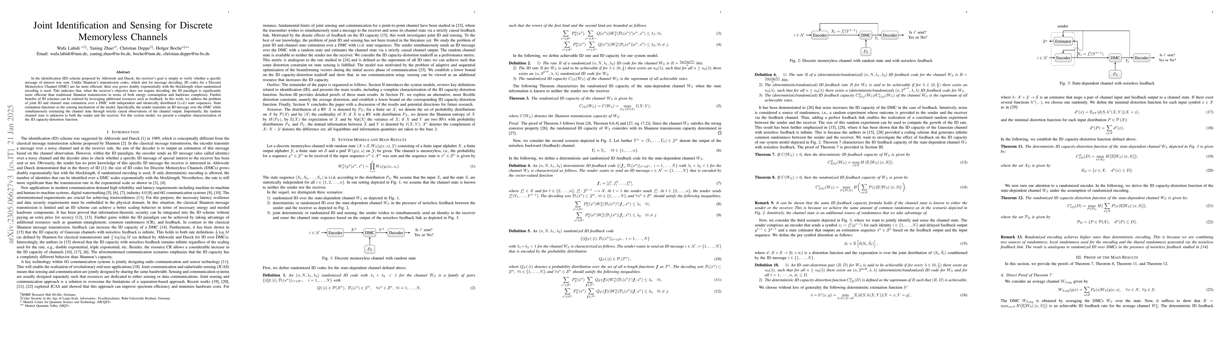Thumbnail for Joint Identification and Sensing for Discrete Memoryless Channels