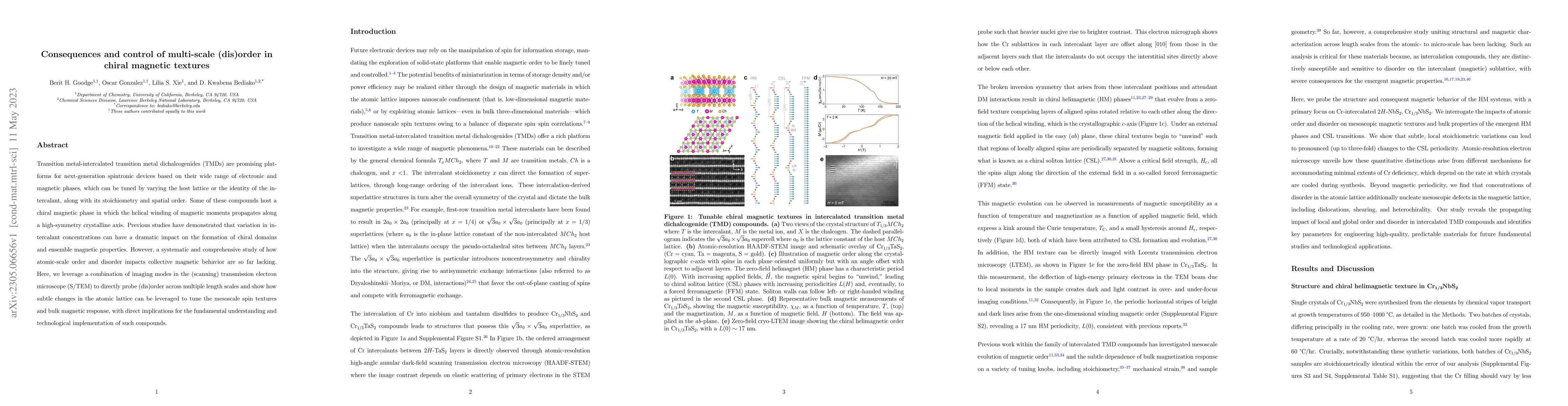 Thumbnail for Consequences and control of multi-scale (dis)order in chiral magnetic
  textures