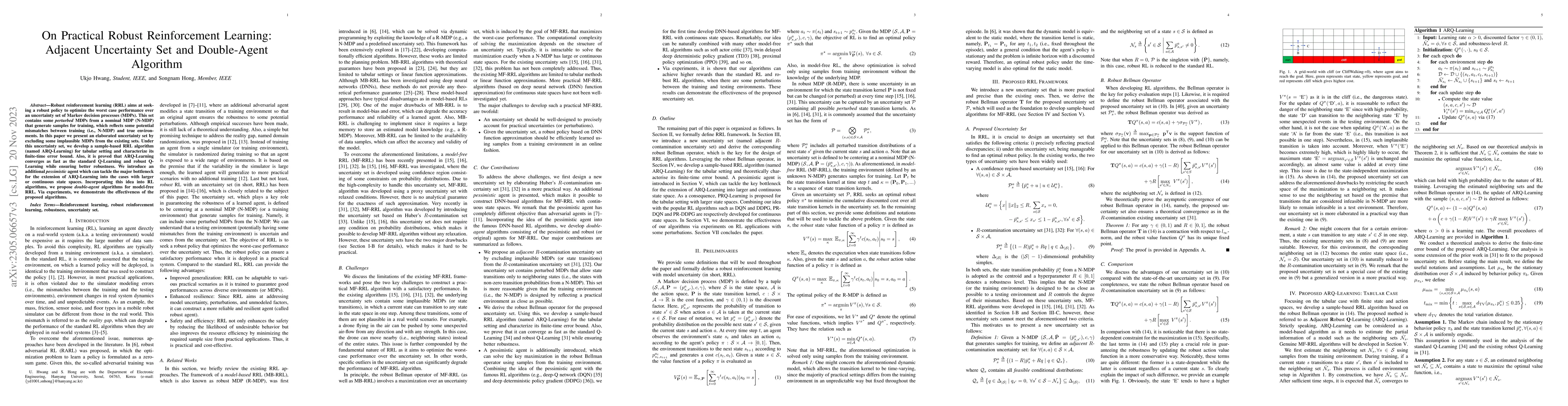 Thumbnail for On Practical Robust Reinforcement Learning: Practical Uncertainty Set
  and Double-Agent Algorithm