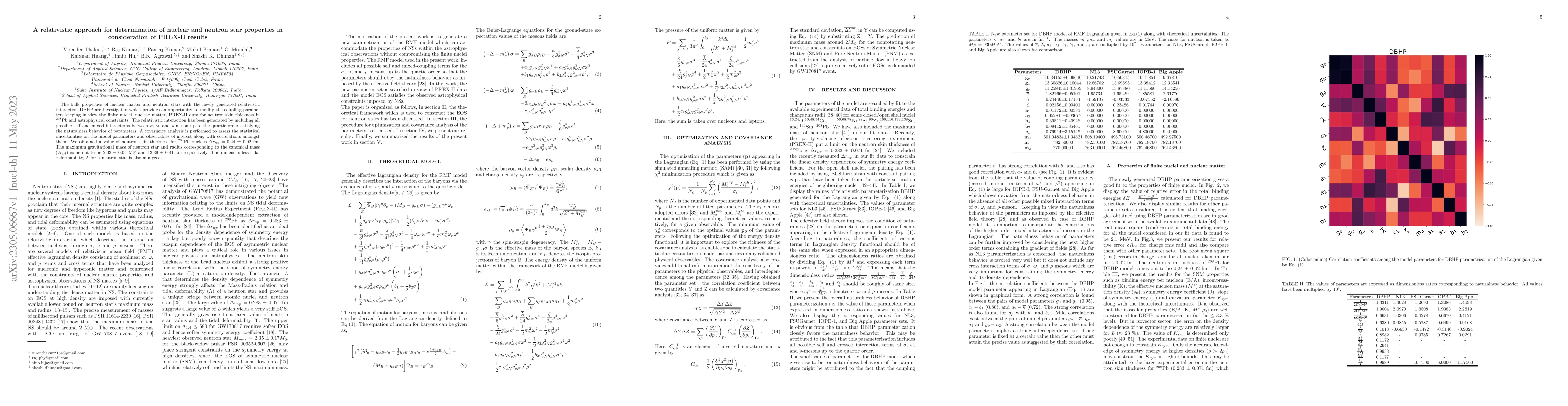 Thumbnail for Relativistic approach for the determination of nuclear and neutron star
  properties in consideration of PREX-II results