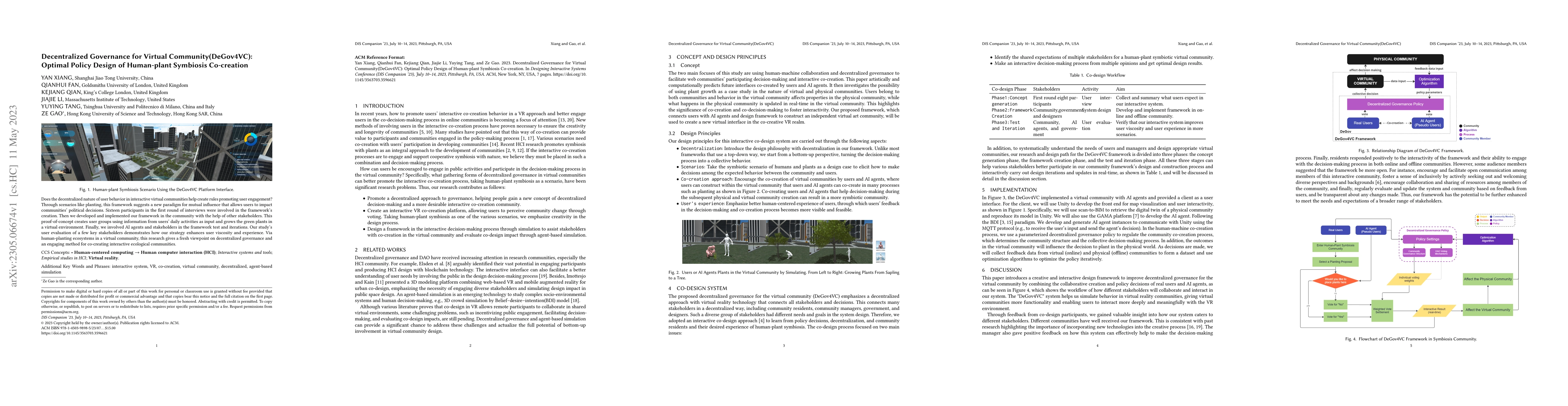 Thumbnail for Decentralized Governance for Virtual Community(DeGov4VC): Optimal Policy
  Design of Human-plant Symbiosis Co-creation