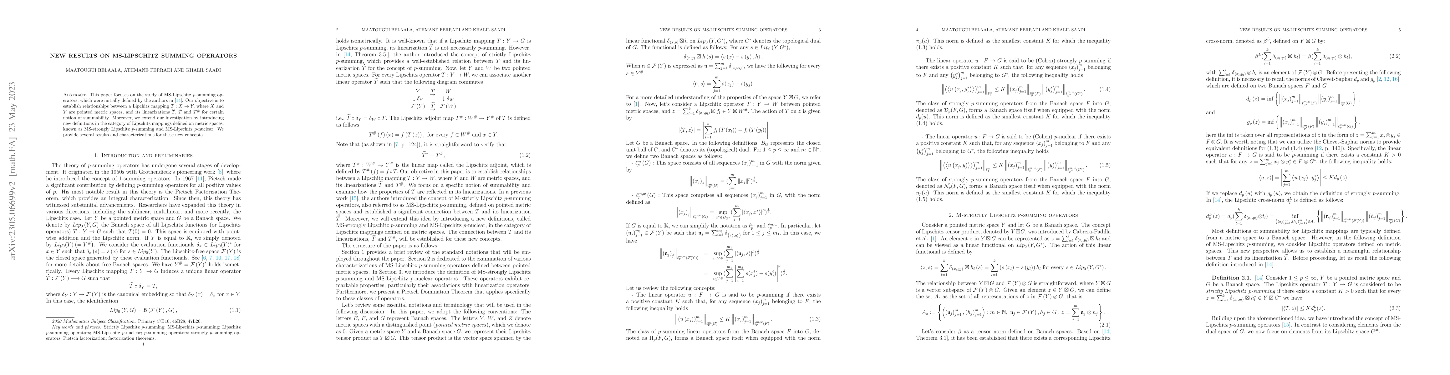 Thumbnail for New results on MS-Lipschitz summing operators