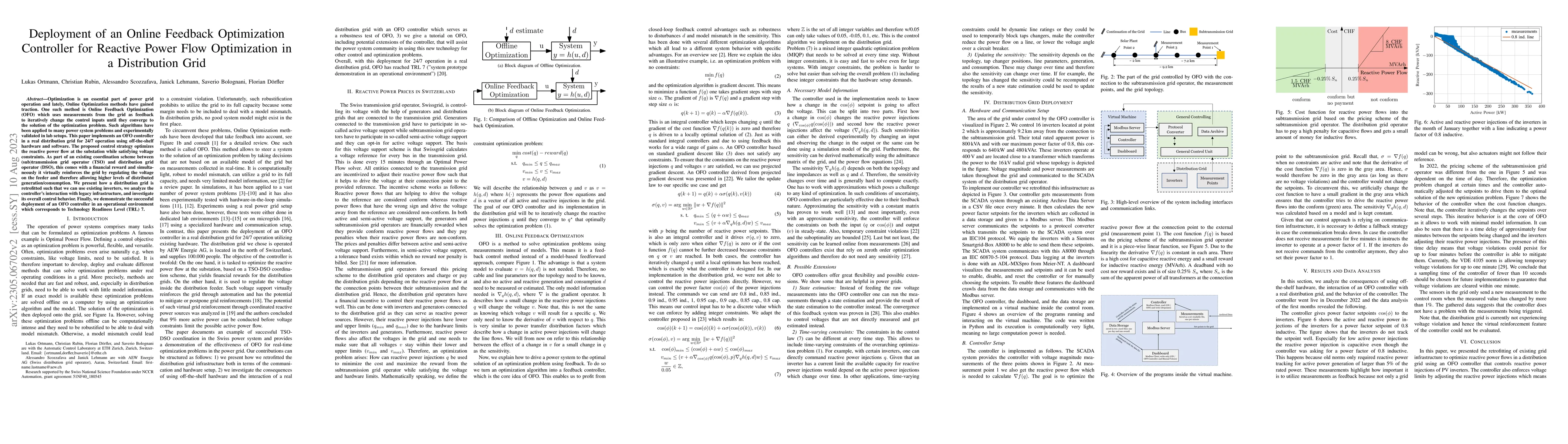 Thumbnail for Deployment of an Online Feedback Optimization Controller for Reactive
  Power Flow Optimization in a Distribution Grid