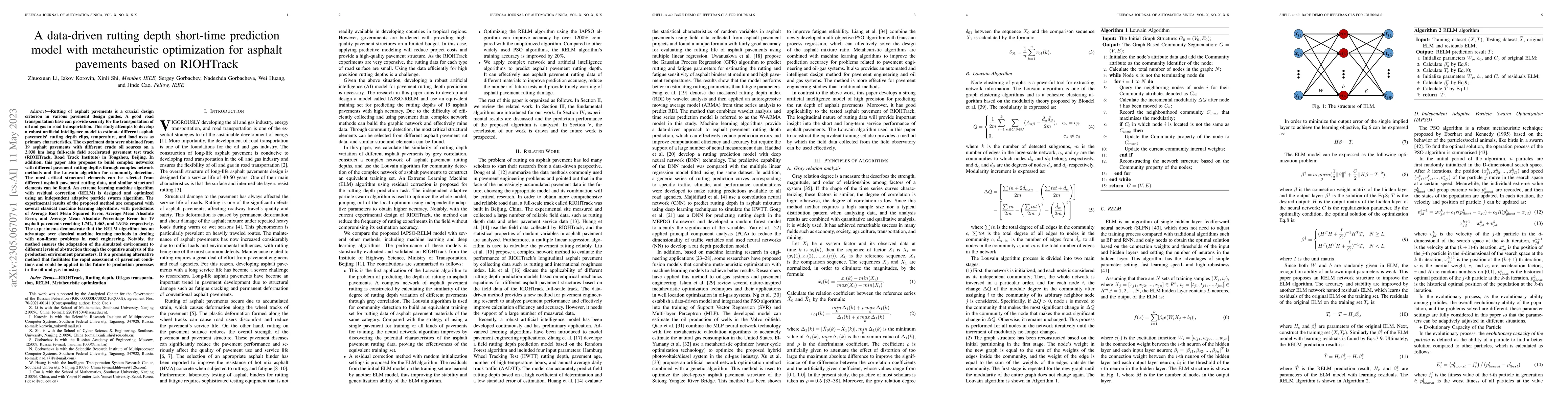 Thumbnail for A data-driven rutting depth short-time prediction model with
  metaheuristic optimization for asphalt pavements based on RIOHTrack