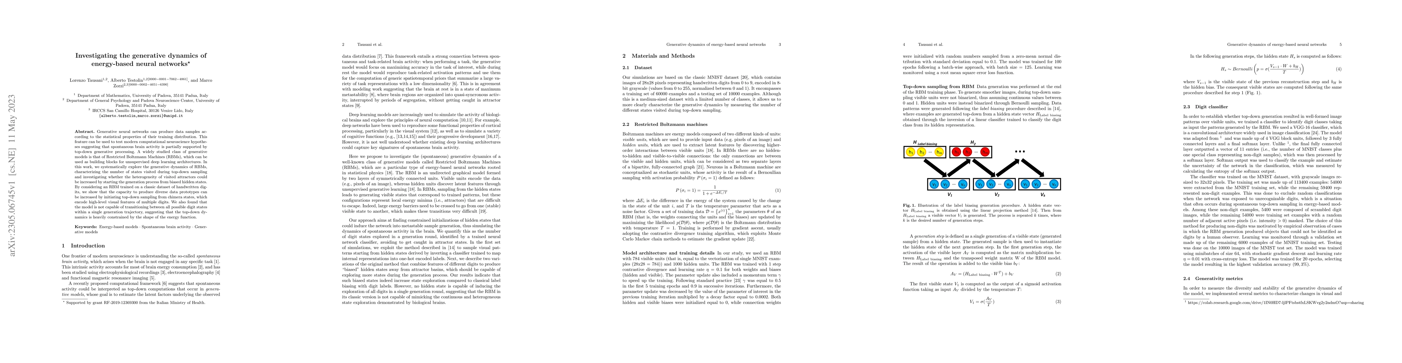 Thumbnail for Investigating the generative dynamics of energy-based neural networks