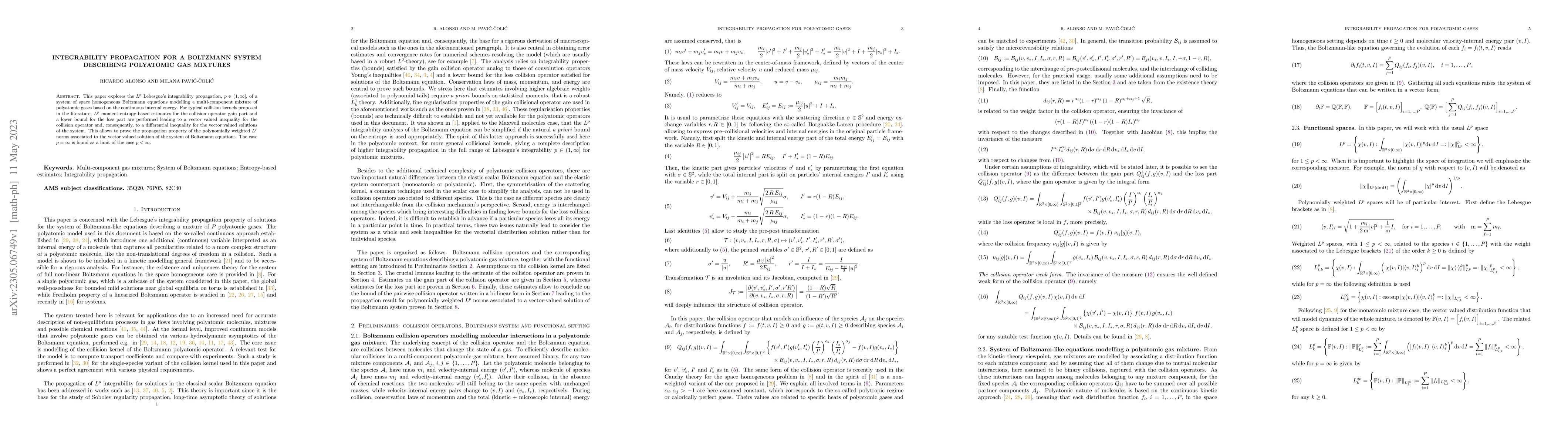 Thumbnail for Integrability propagation for a Boltzmann system describing polyatomic
  gas mixtures