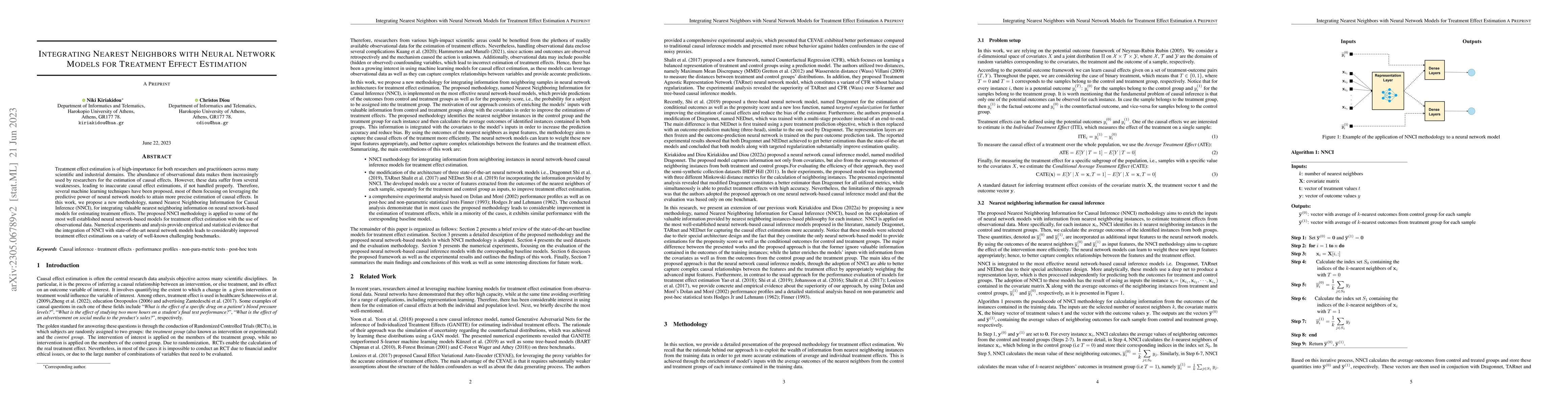 Thumbnail for Integrating Nearest Neighbors with Neural Network Models for Treatment
  Effect Estimation