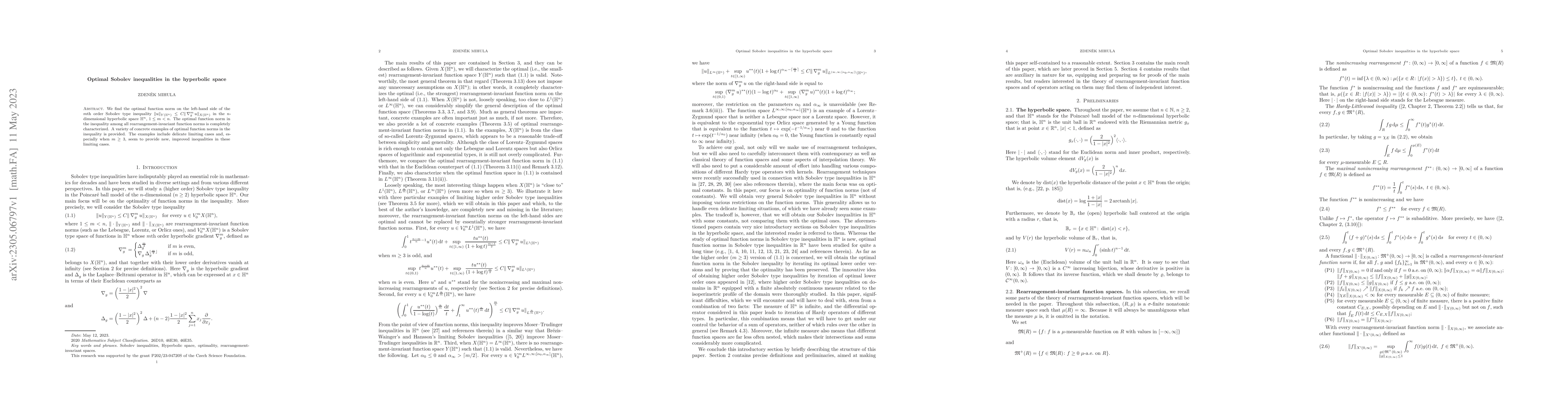 Thumbnail for Optimal Sobolev inequalities in the hyperbolic space