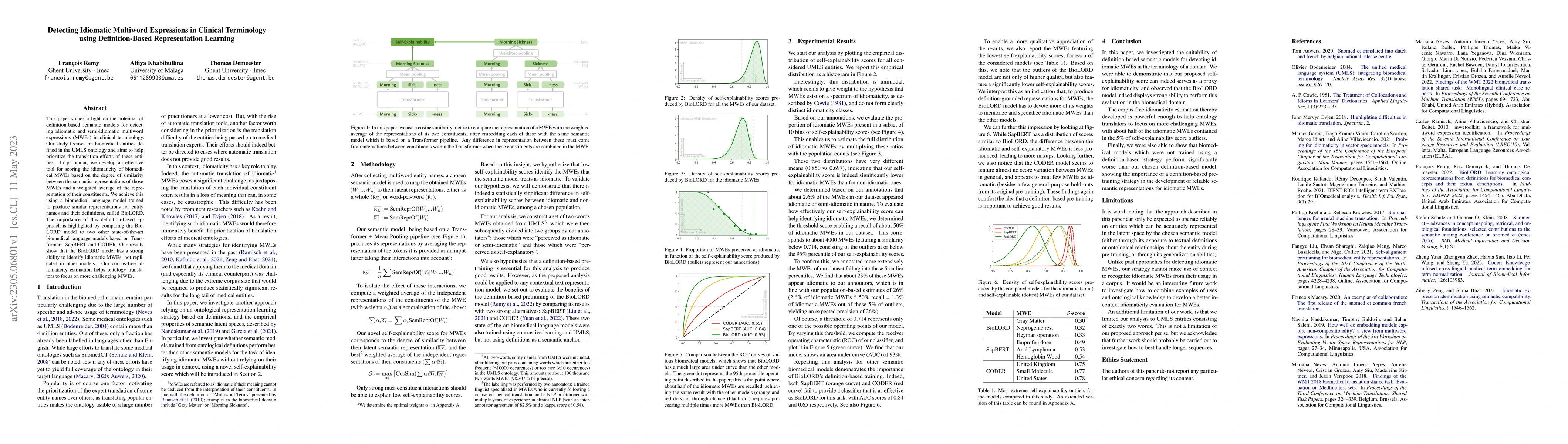 Thumbnail for Detecting Idiomatic Multiword Expressions in Clinical Terminology using
  Definition-Based Representation Learning