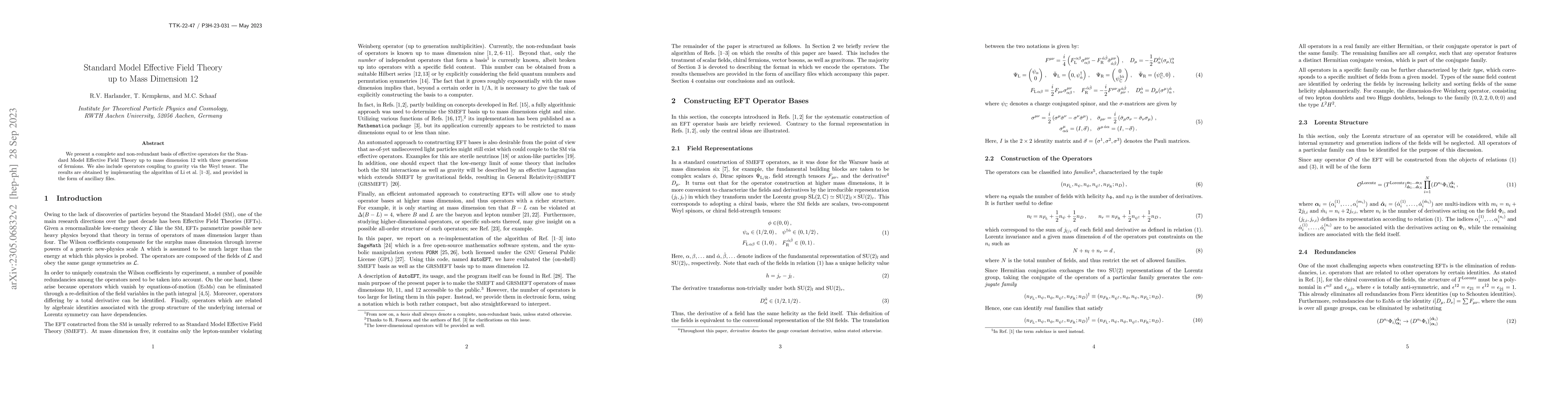 Thumbnail for Standard Model Effective Field Theory up to Mass Dimension 12