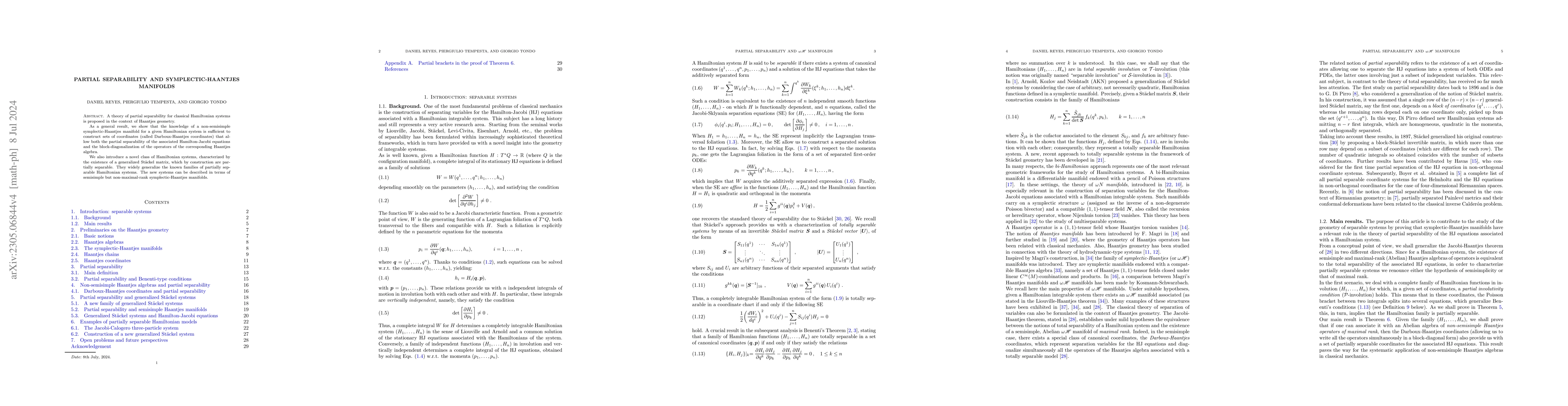 Thumbnail for Partial separability and symplectic-Haantjes manifolds