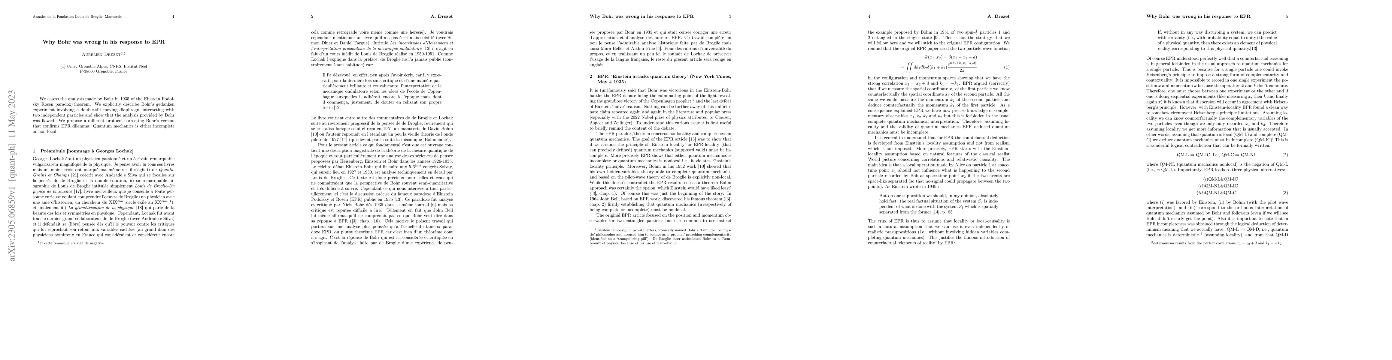 Thumbnail for Why Bohr was wrong in his response to EPR
