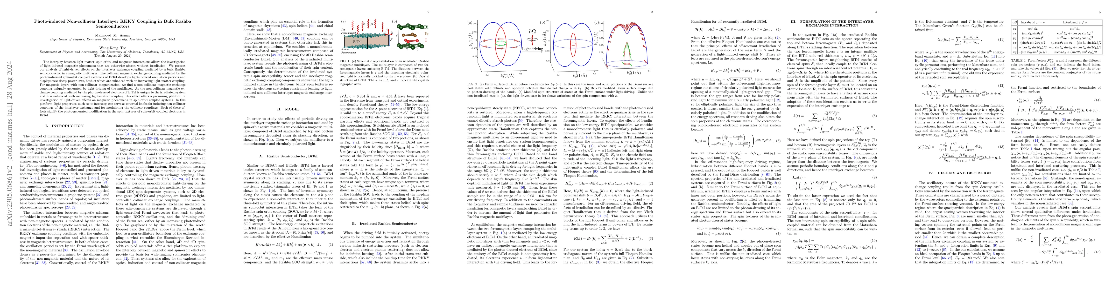 Thumbnail for Photo-induced Non-collinear Interlayer RKKY Coupling in Bulk Rashba
  Semiconductors