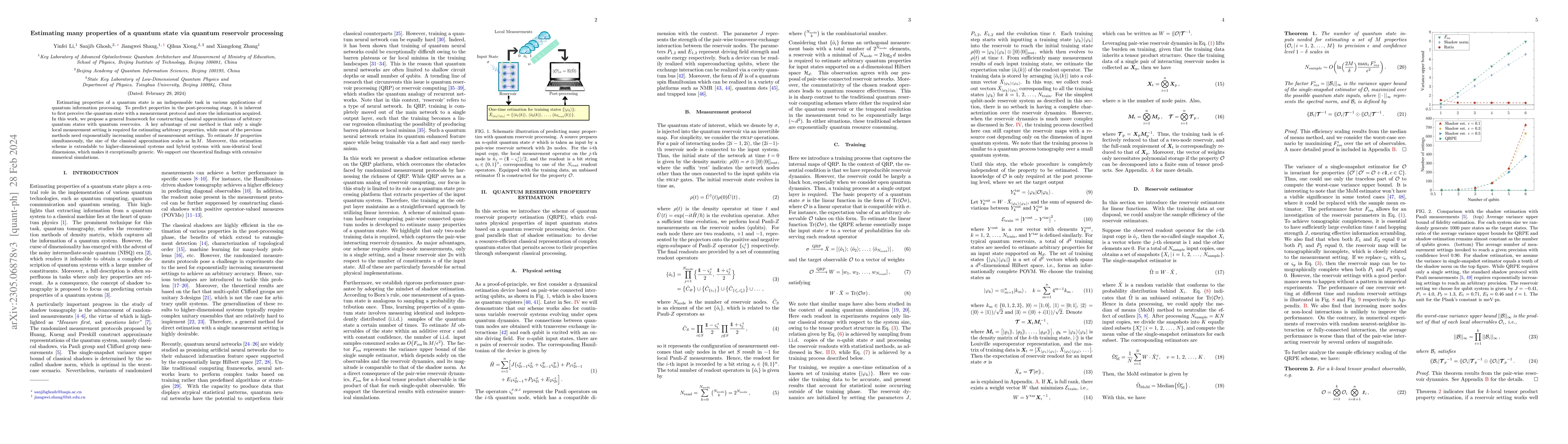 Thumbnail for Estimating many properties of a quantum state via quantum reservoir
  processing