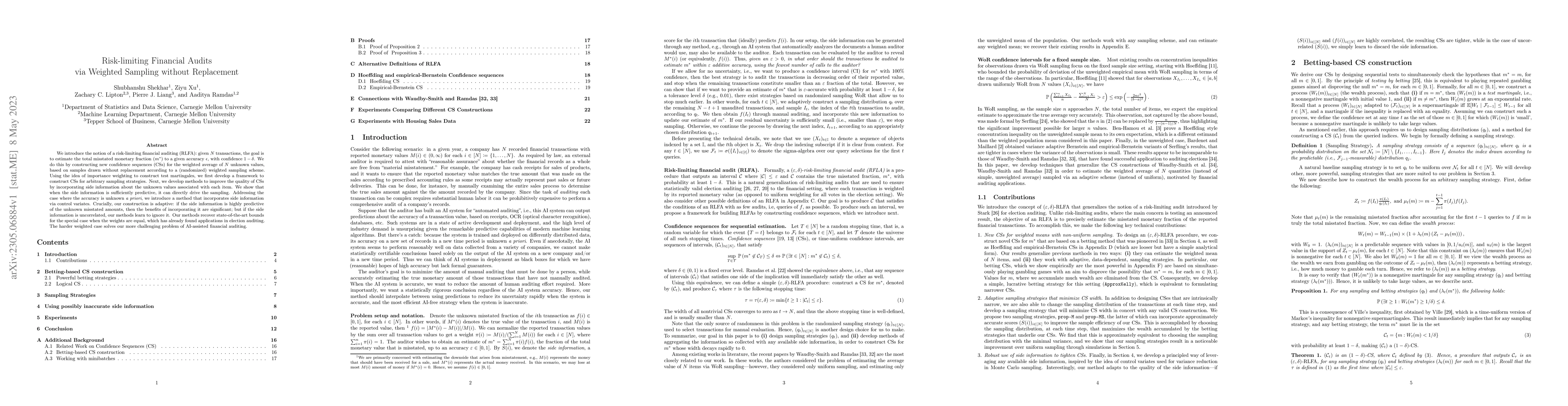 Thumbnail for Risk-limiting Financial Audits via Weighted Sampling without Replacement