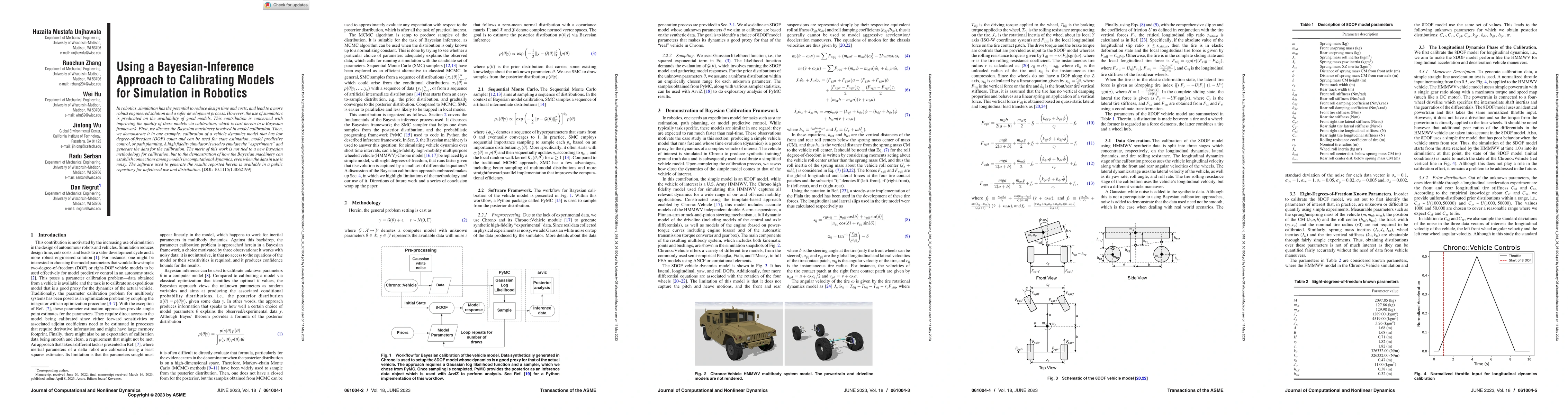 Thumbnail for Using a Bayesian-Inference Approach to Calibrating Models for Simulation
  in Robotics