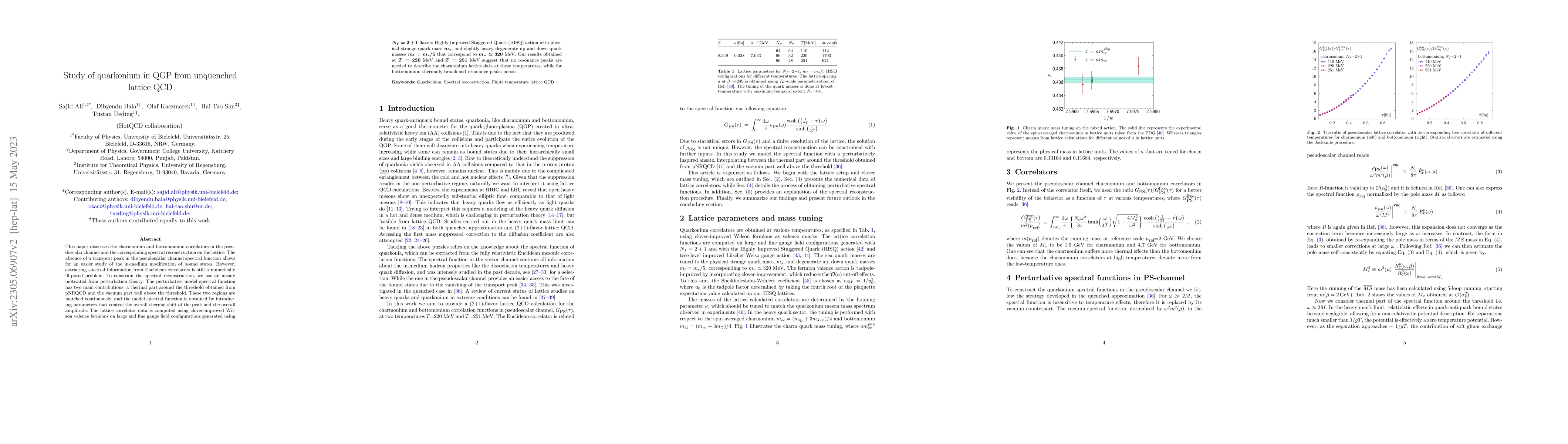 Thumbnail for Study of quarkonium in QGP from unquenched lattice QCD