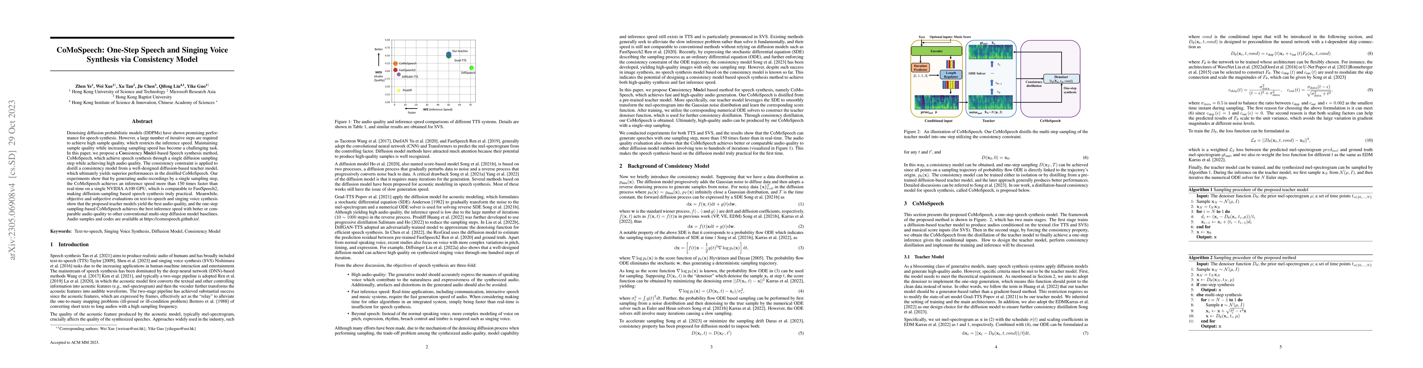 Thumbnail for CoMoSpeech: One-Step Speech and Singing Voice Synthesis via Consistency
  Model