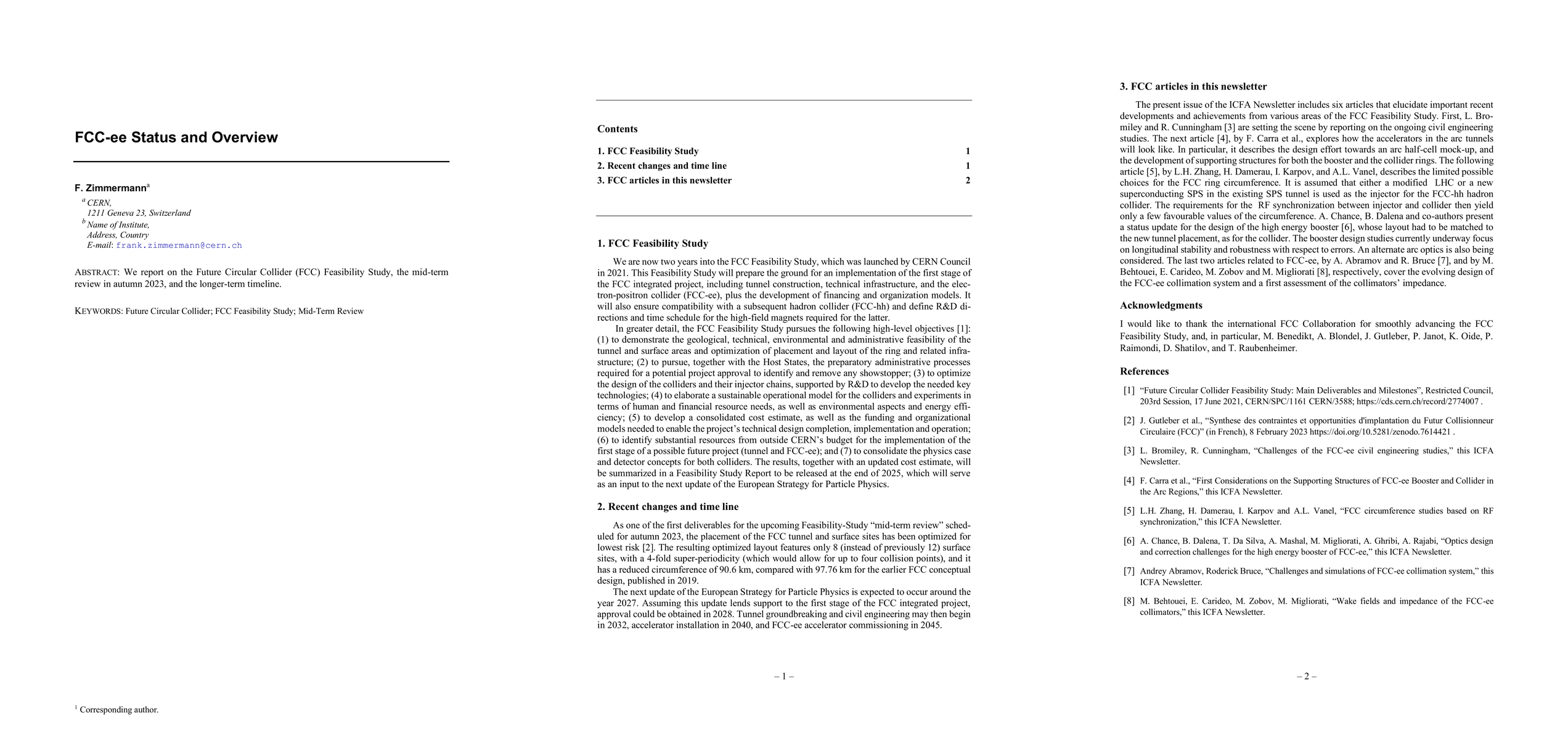 Thumbnail for FCC-ee Status and Overview