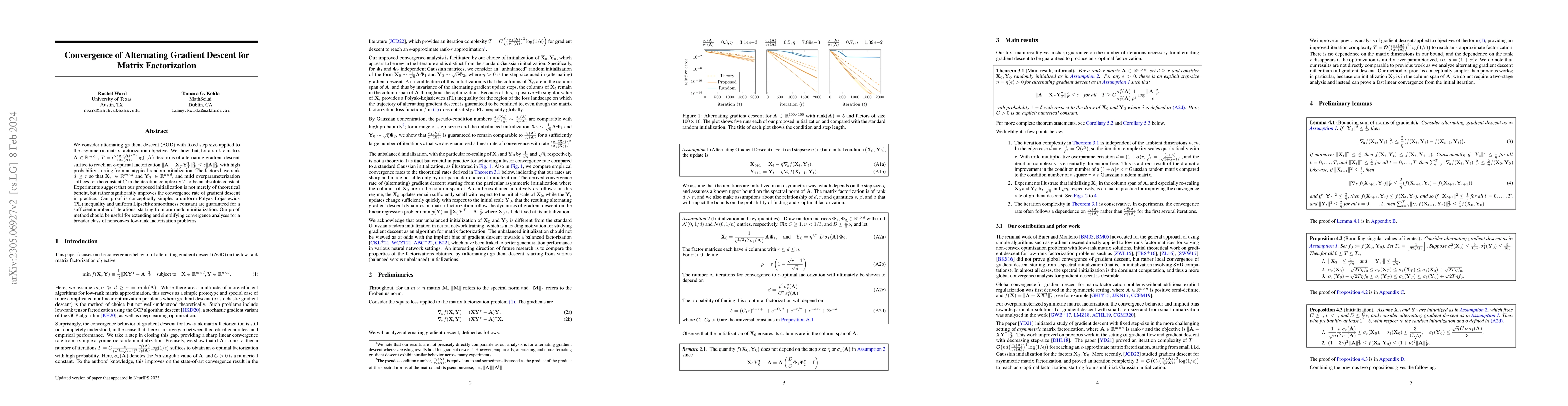 Thumbnail for Convergence of Alternating Gradient Descent for Matrix Factorization
