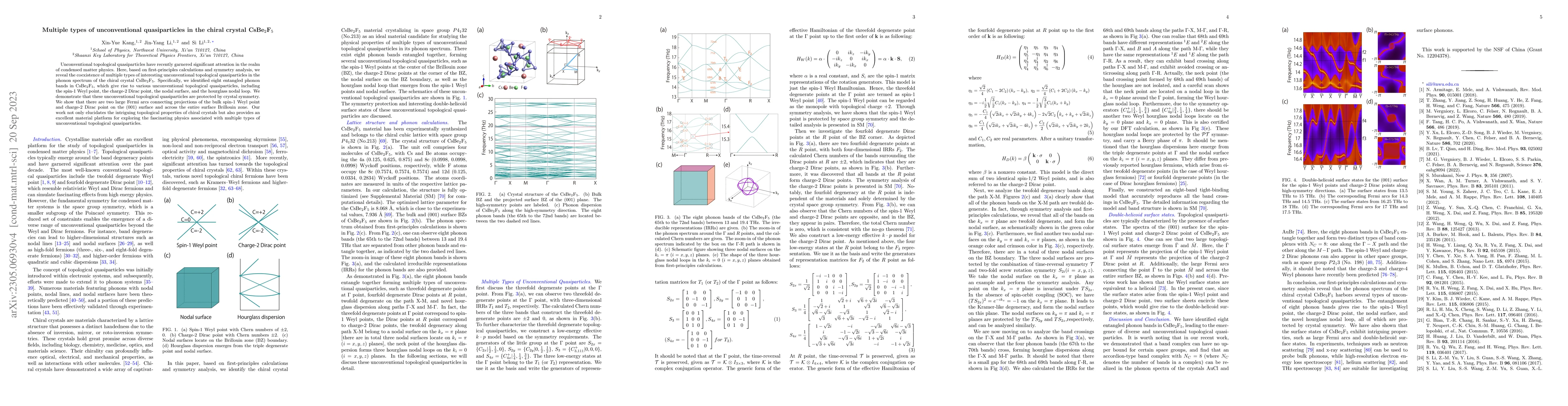 Thumbnail for Multiple types of unconventional quasiparticles in the chiral crystal
  CsBe$_2$F$_5$