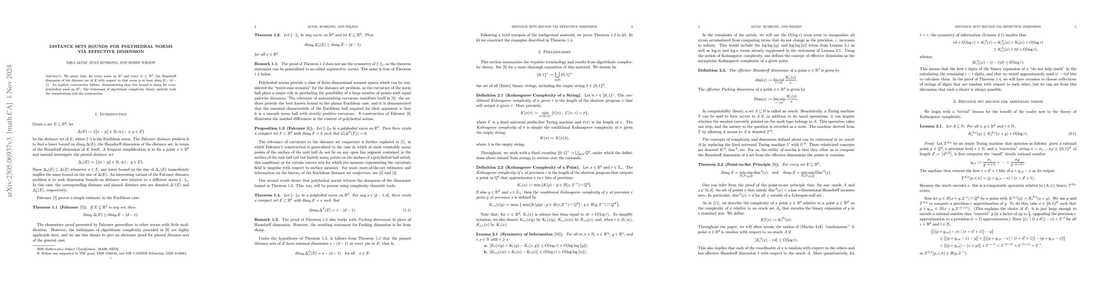 Thumbnail for Distance sets bounds for polyhedral norms via effective dimension