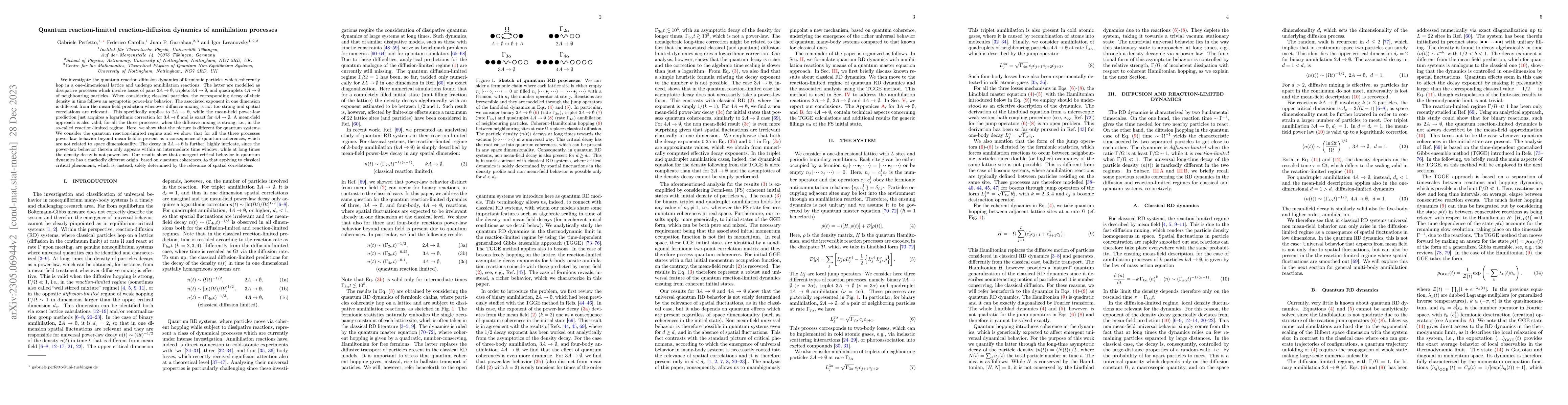 Thumbnail for Quantum reaction-limited reaction-diffusion dynamics of annihilation
  processes