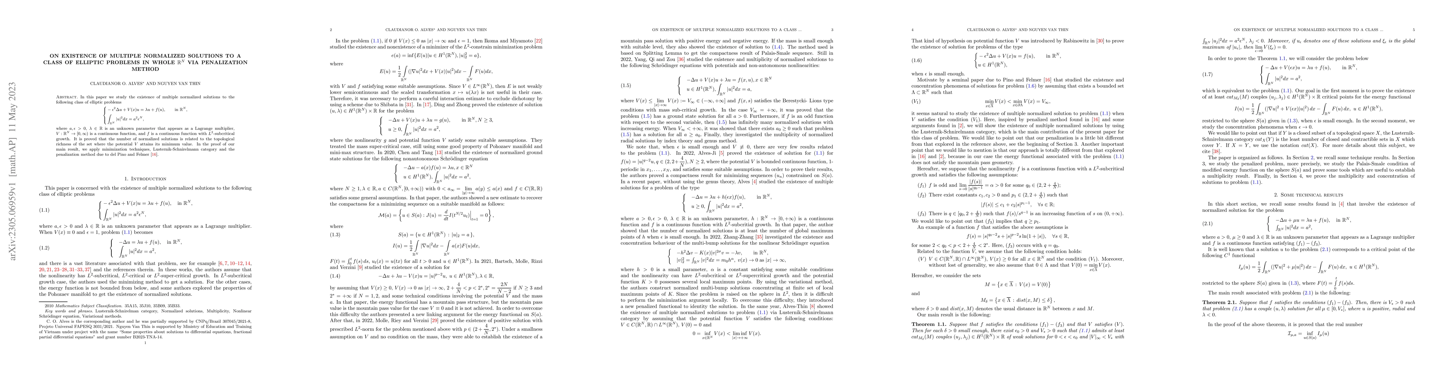 Thumbnail for On existence of multiple normalized solutions to a class of elliptic
  problems in whole $\mathbb{R}^N$ via penalization method
