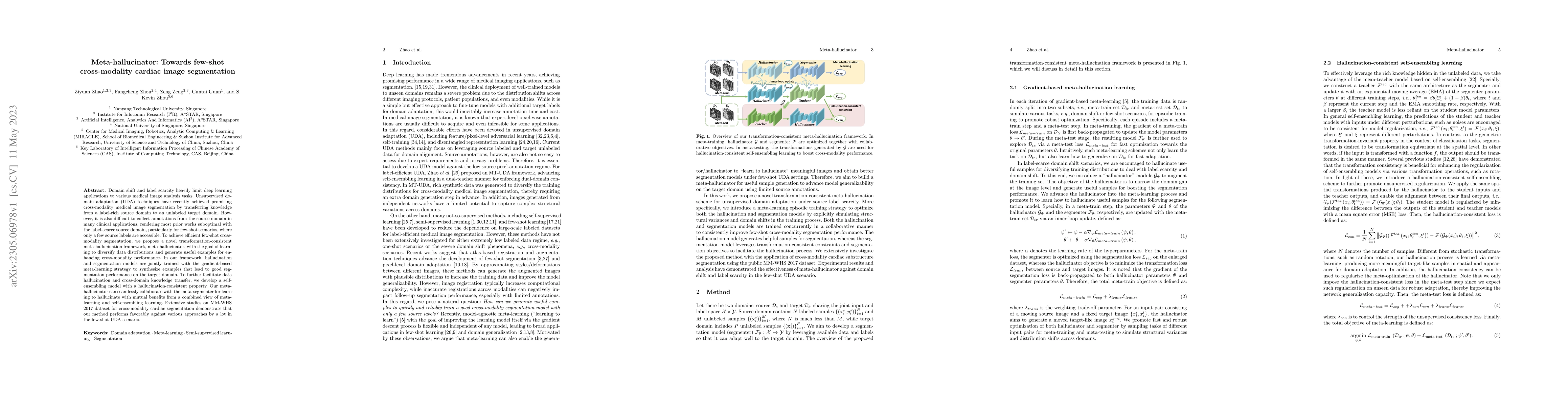 Thumbnail for Meta-hallucinator: Towards Few-Shot Cross-Modality Cardiac Image
  Segmentation