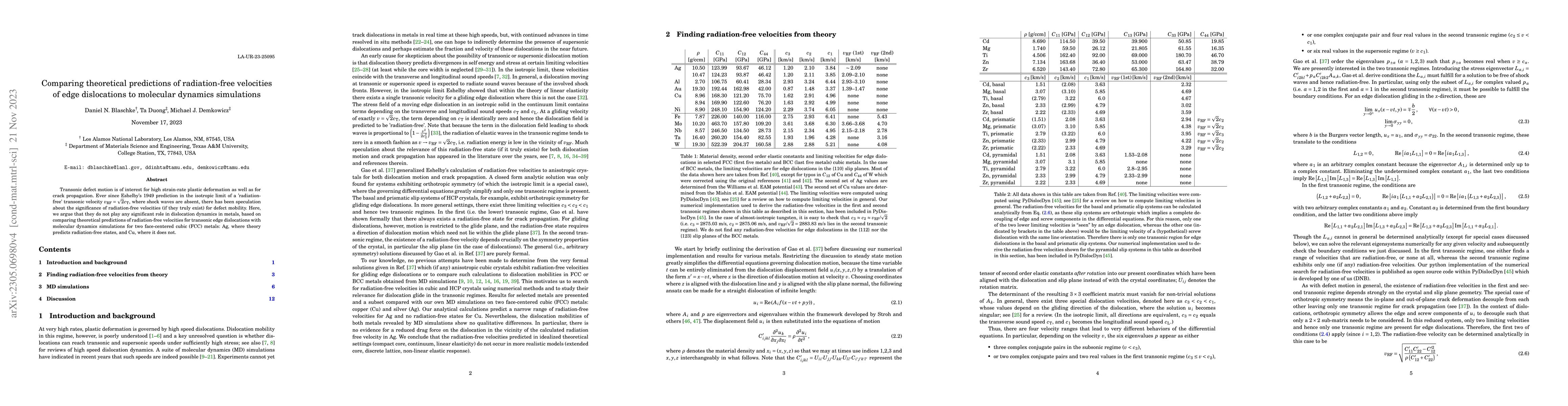 Thumbnail for Comparing theoretical predictions of radiation-free velocities of edge
  dislocations to molecular dynamics simulations