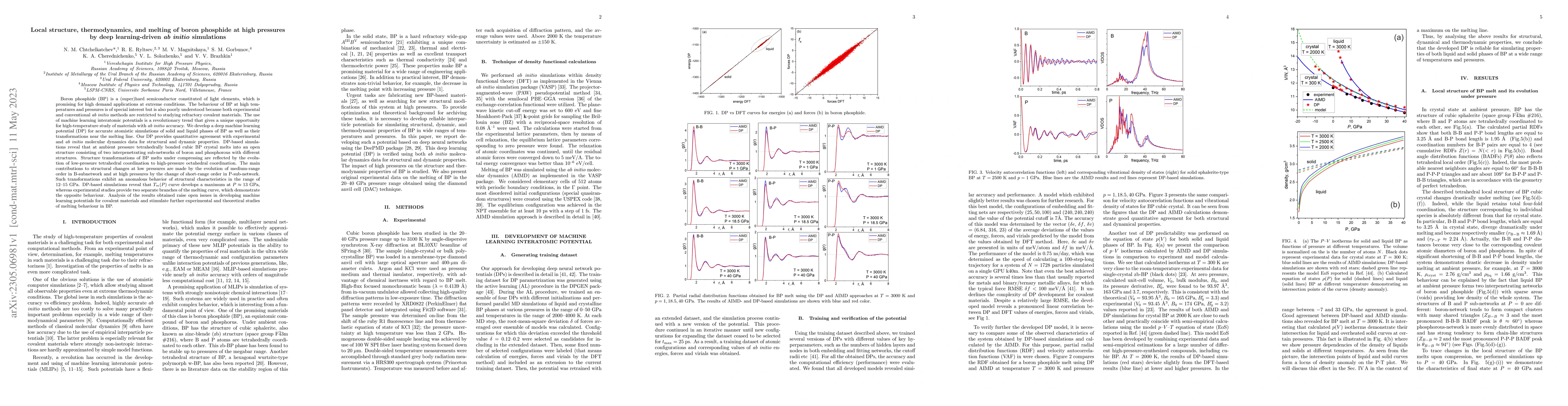 Thumbnail for Local structure, thermodynamics, and melting curve of boron phosphide at
  high pressures by deep learning-driven ab initio simulations