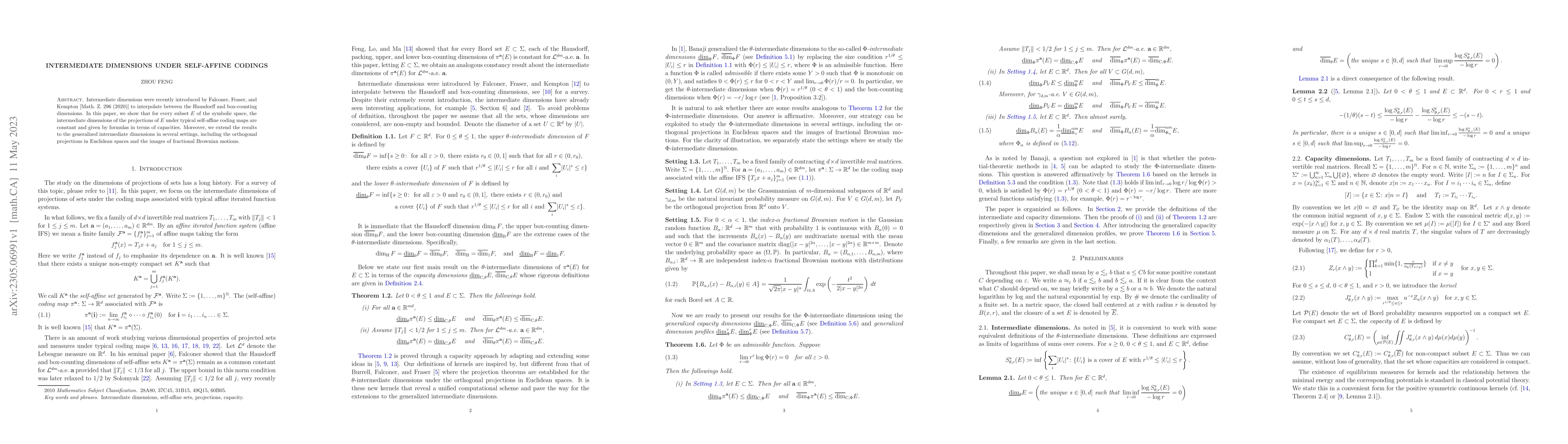 Thumbnail for Intermediate dimensions under self-affine codings