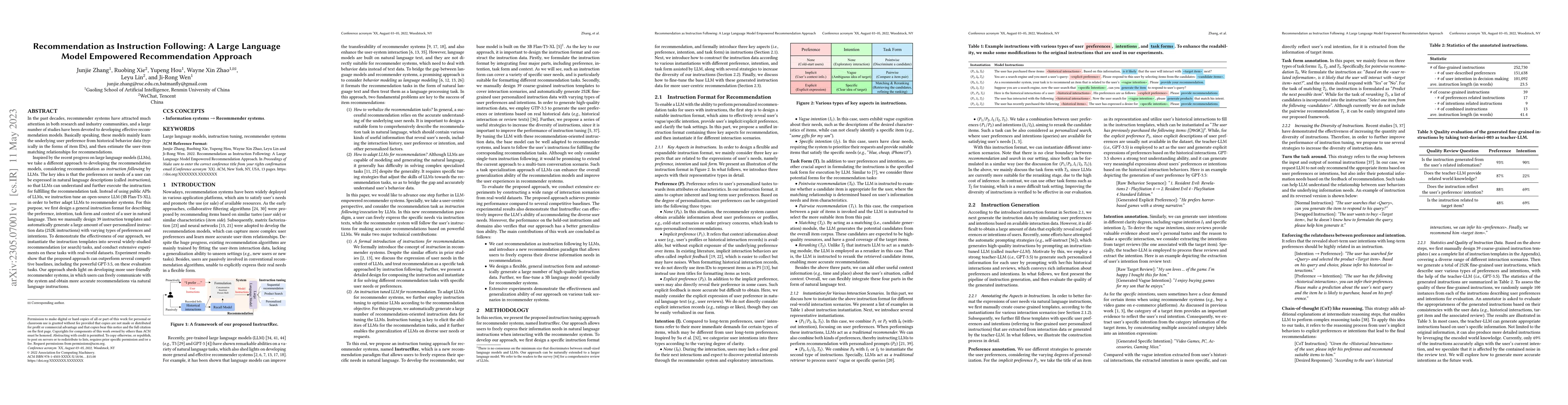 Thumbnail for Recommendation as Instruction Following: A Large Language Model
  Empowered Recommendation Approach