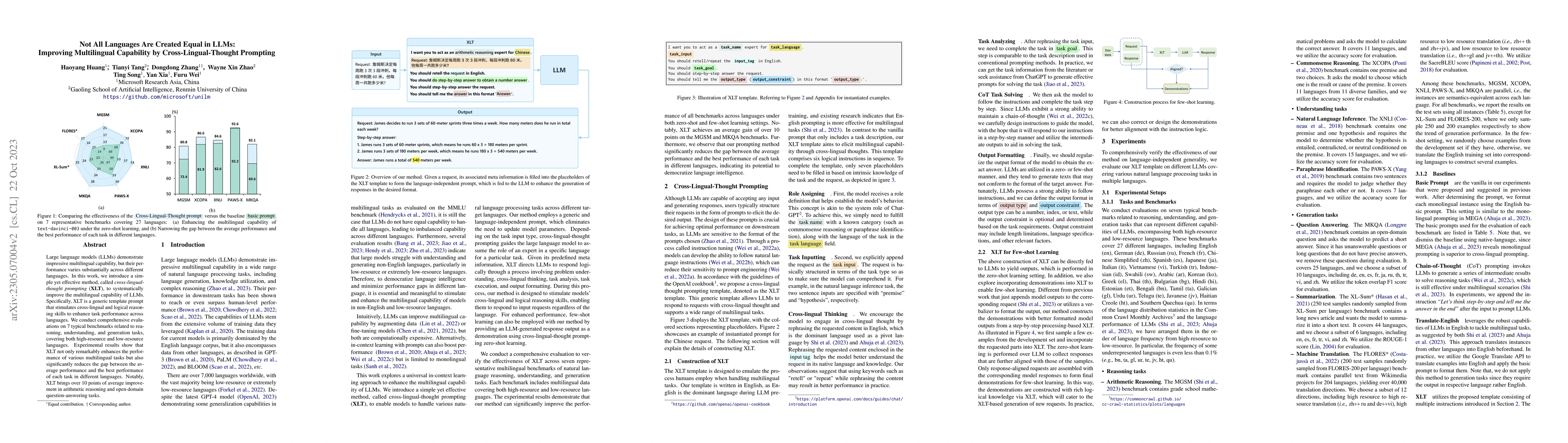 Thumbnail for Not All Languages Are Created Equal in LLMs: Improving Multilingual
  Capability by Cross-Lingual-Thought Prompting