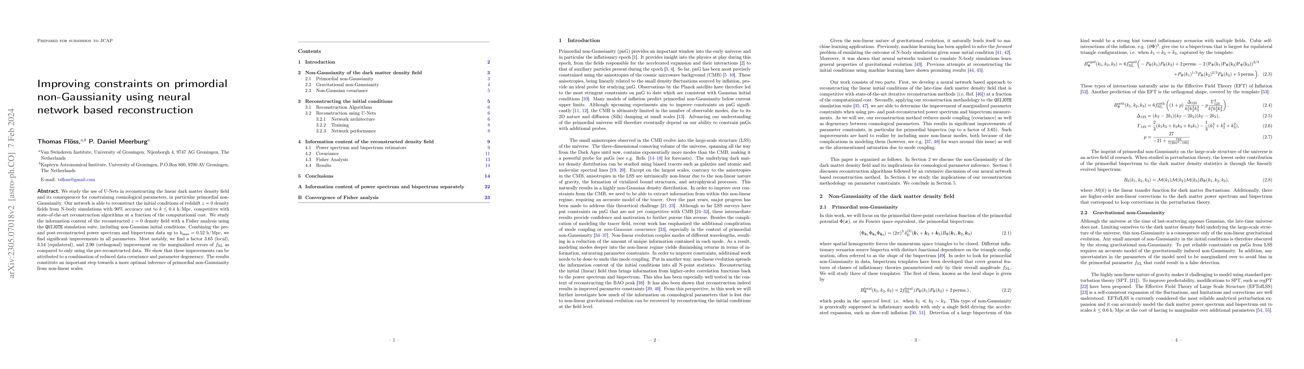 Thumbnail for Improving constraints on primordial non-Gaussianity using neural network
  based reconstruction