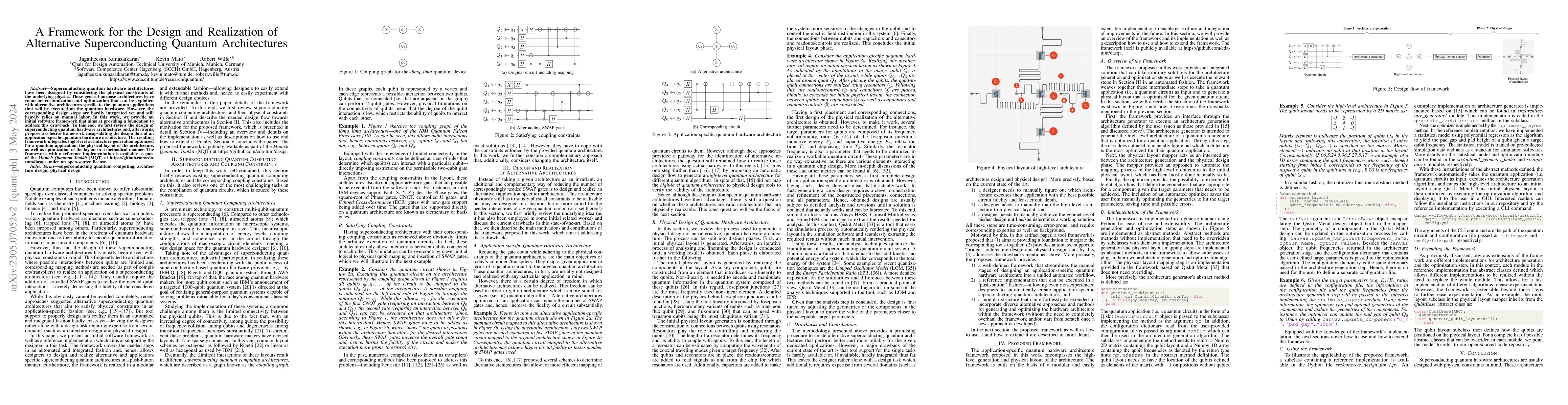 Thumbnail for A Framework for the Design and Realization of Alternative
  Superconducting Quantum Architectures