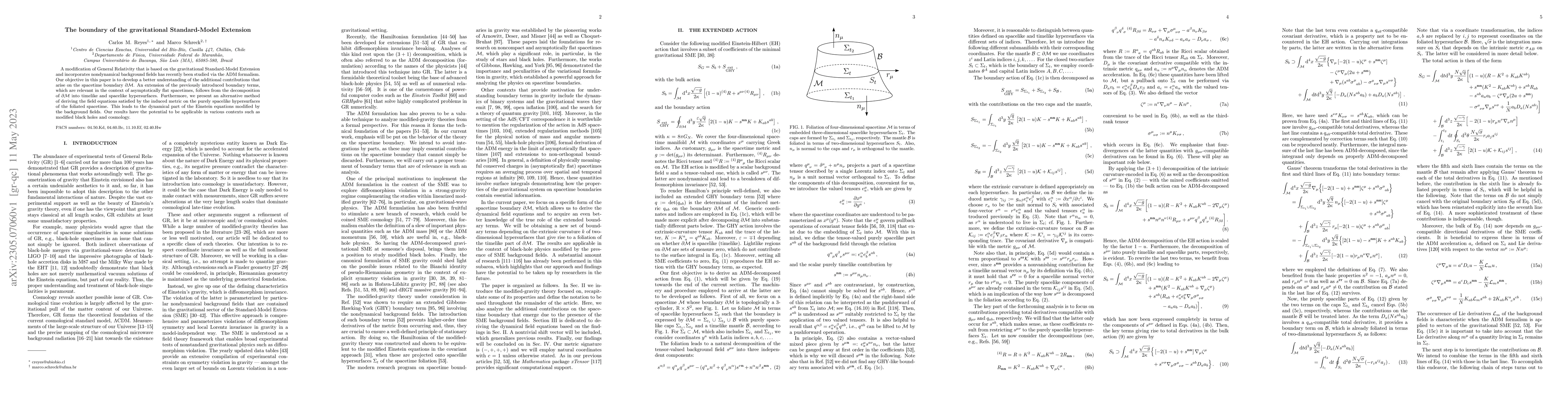 Thumbnail for The boundary of the gravitational Standard-Model Extension