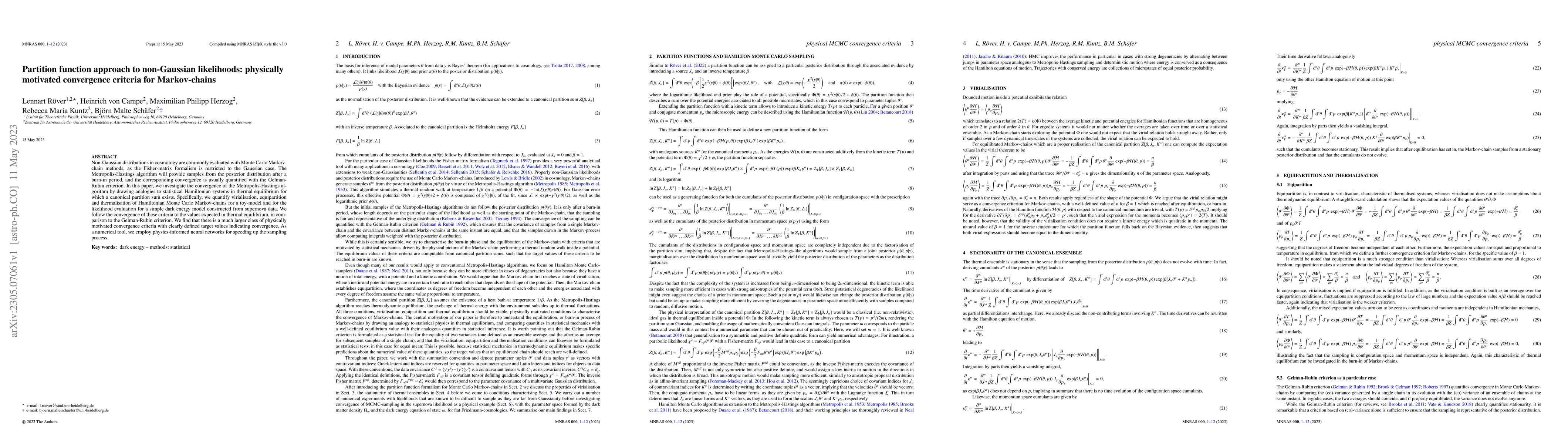 Thumbnail for Partition function approach to non-Gaussian likelihoods: physically
  motivated convergence criteria for Markov-chains