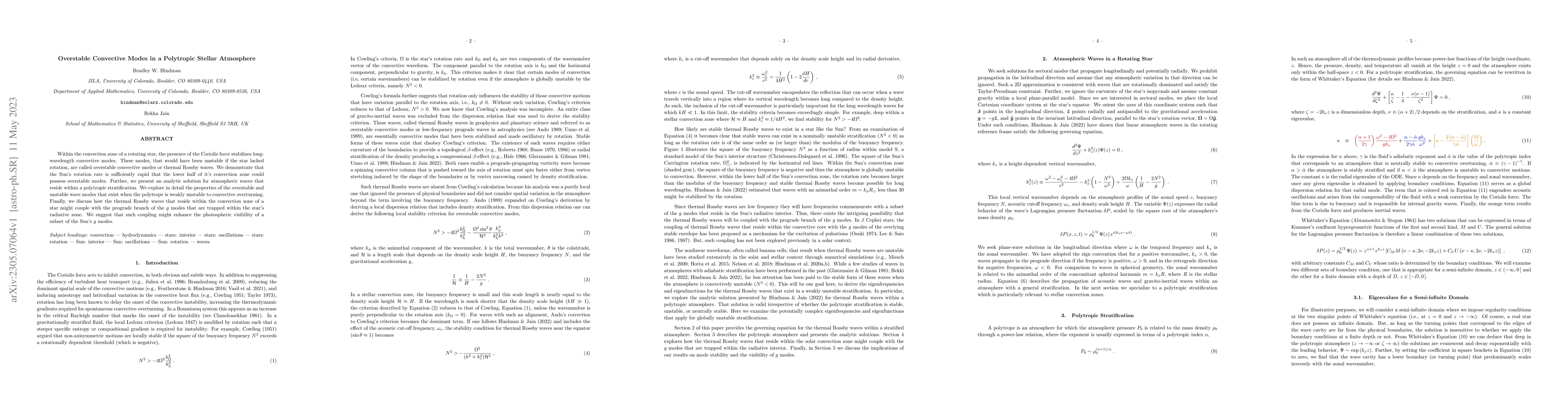 Thumbnail for Overstable Convective Modes in a Polytropic Stellar Atmosphere