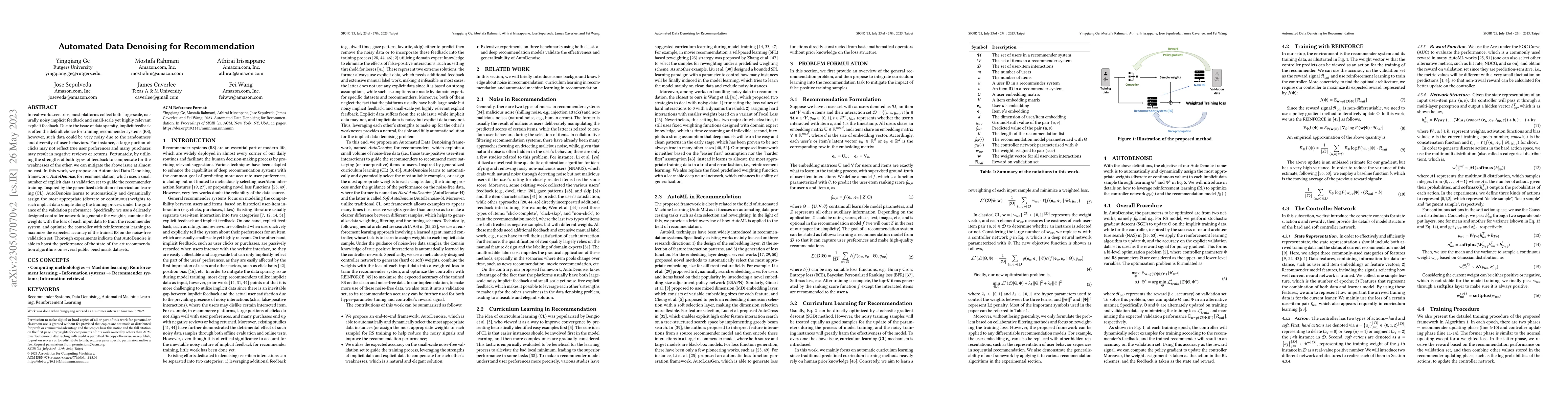 Thumbnail for Automated Data Denoising for Recommendation