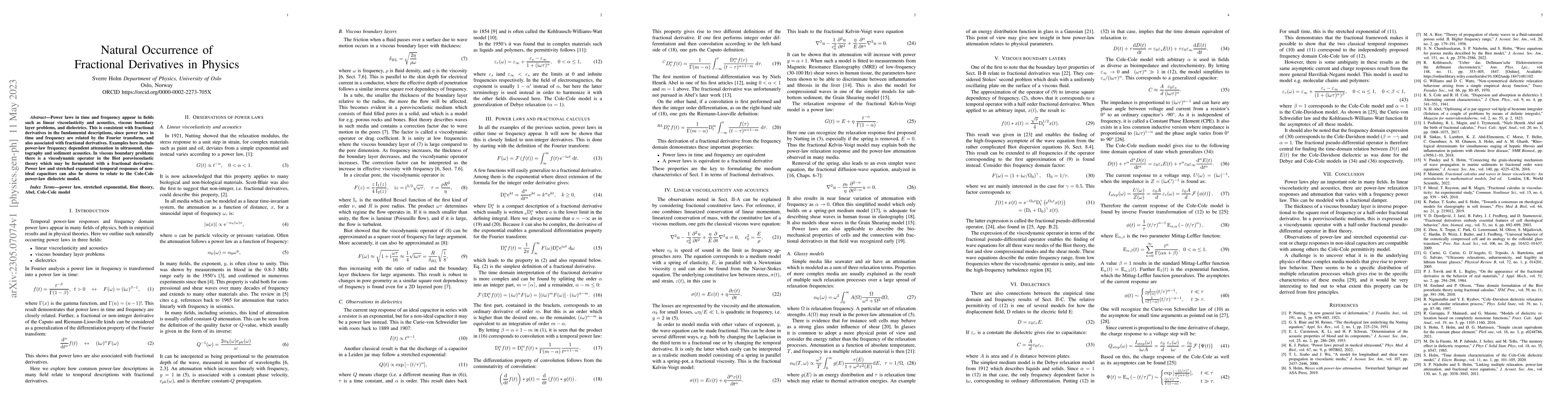 Thumbnail for Natural Occurrence of Fractional Derivatives in Physics