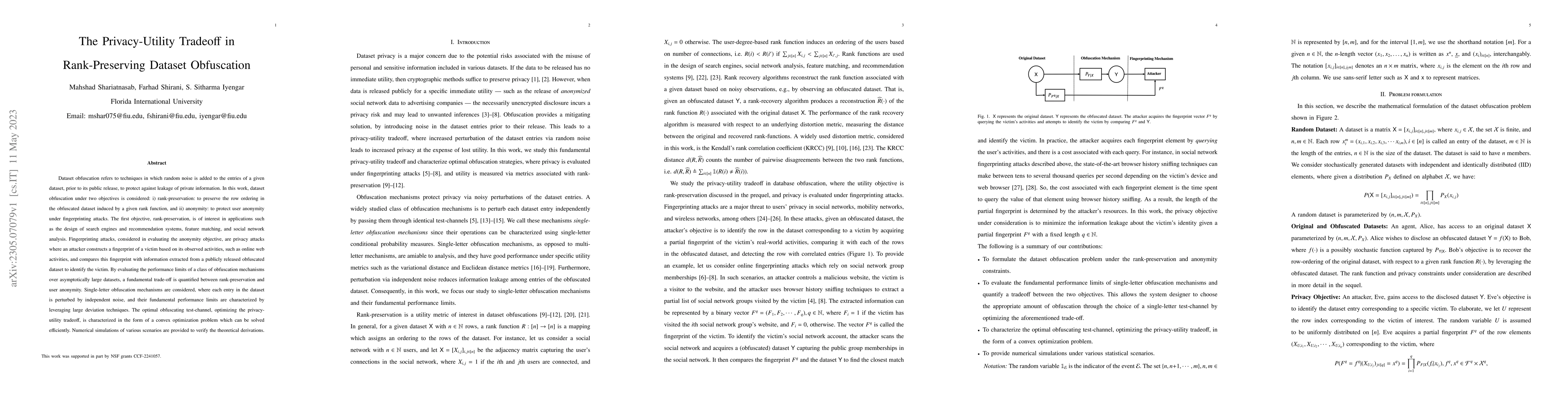 Thumbnail for The Privacy-Utility Tradeoff in Rank-Preserving Dataset Obfuscation