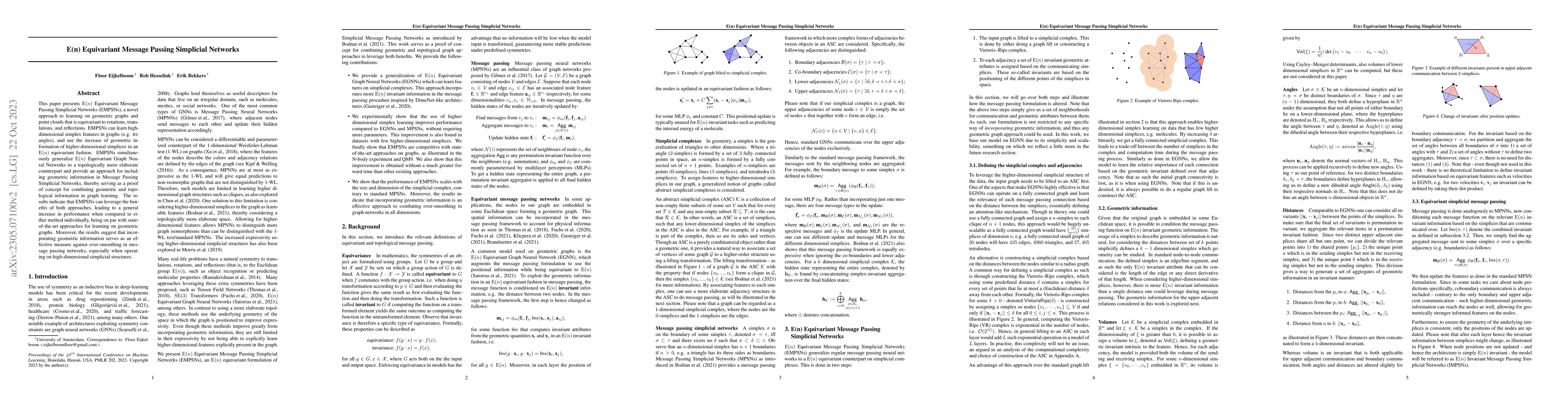 Thumbnail for E(n) Equivariant Message Passing Simplicial Networks