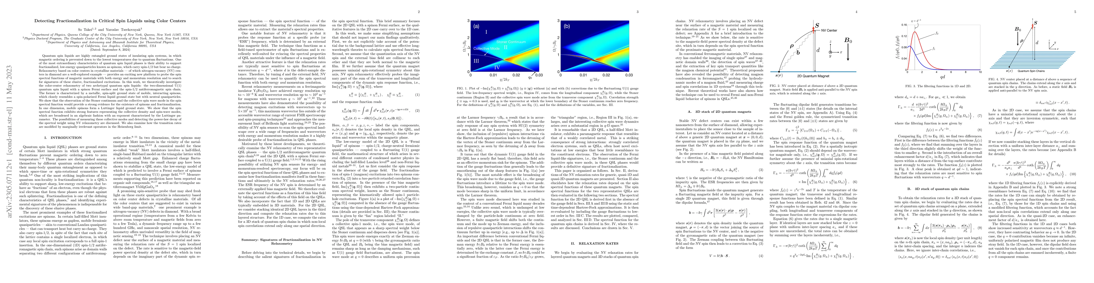 Thumbnail for Detecting Fractionalization in Critical Spin Liquids using Color Centers