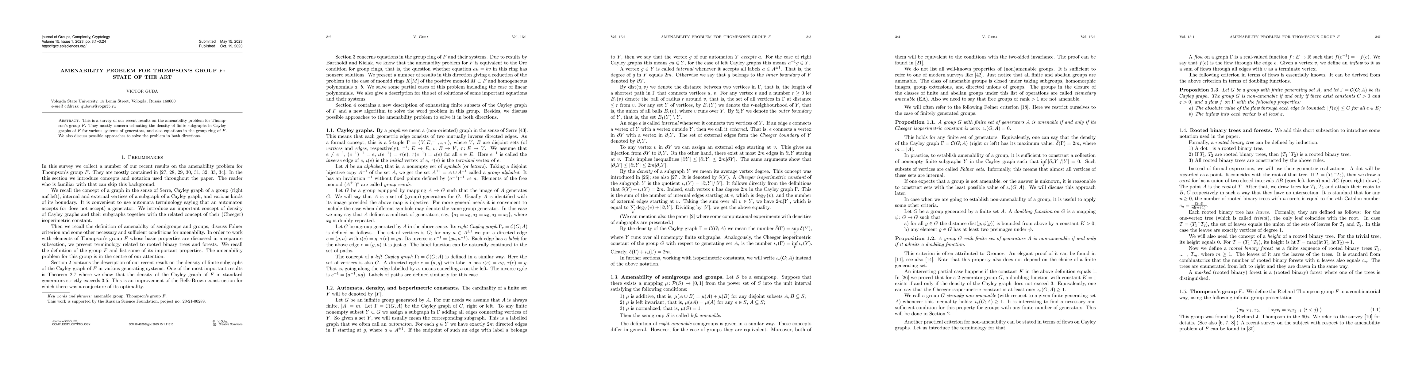 Thumbnail for Amenability problem for Thompson's group $F$: state of the art