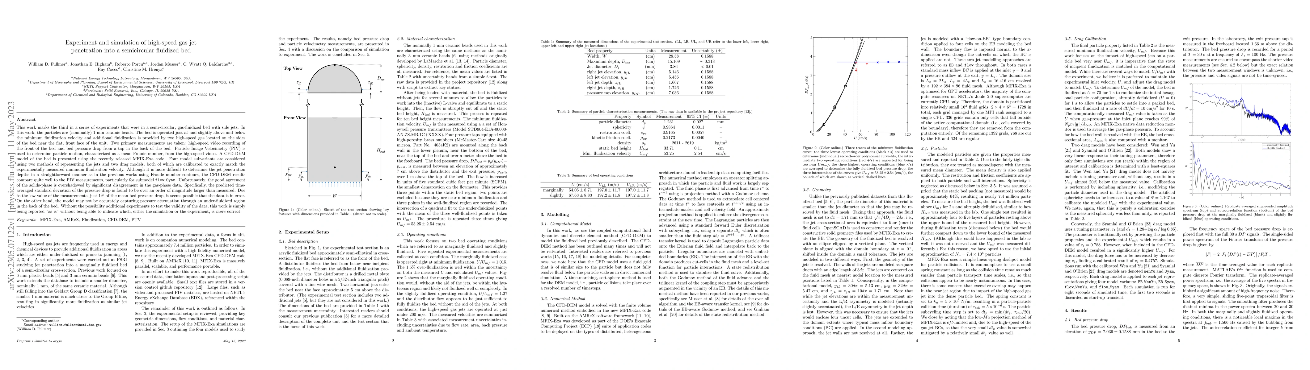 Thumbnail for Experiment and simulation of high-speed gas jet penetration into a
  semicircular fluidized bed
