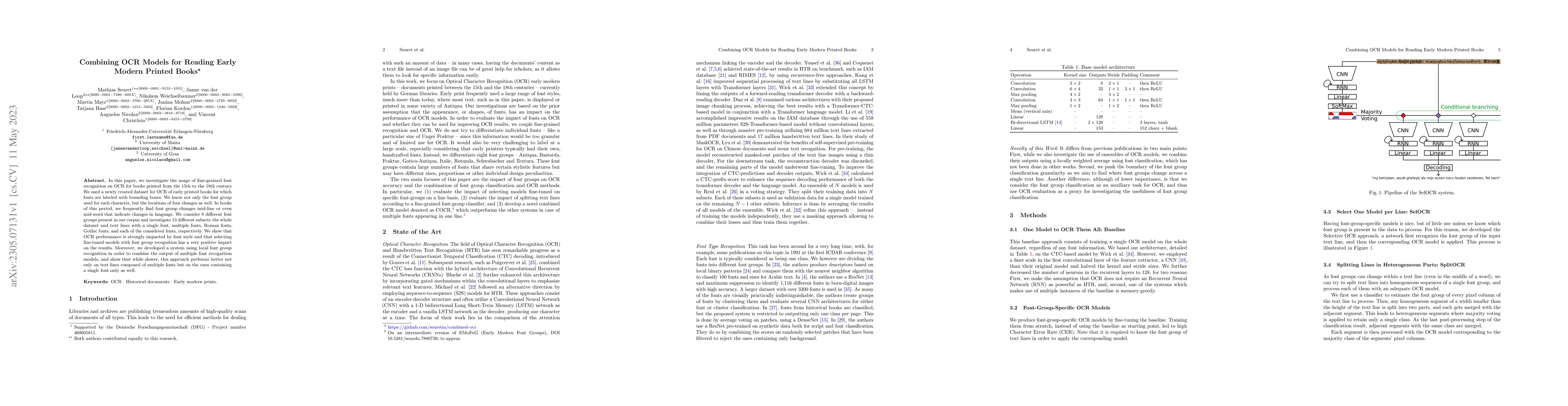 Thumbnail for Combining OCR Models for Reading Early Modern Printed Books