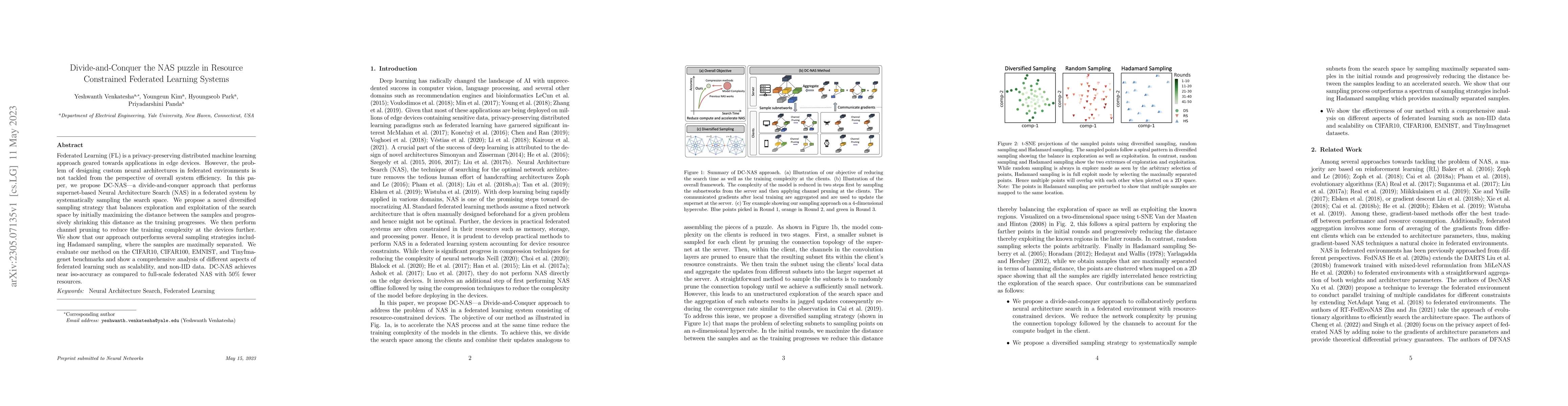 Thumbnail for Divide-and-Conquer the NAS puzzle in Resource Constrained Federated
  Learning Systems